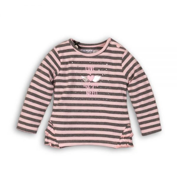 Dirkje T-shirt grijs+roze